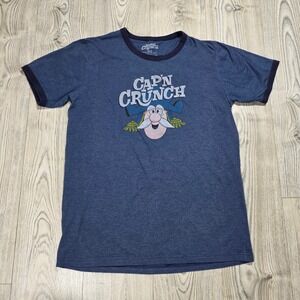 Cap'n Crunch Ringer T-Shirt - Dark Heathered Blue Size XL